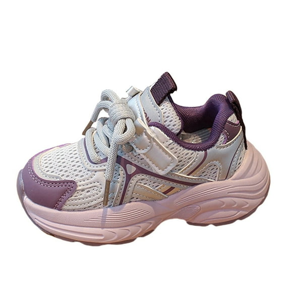 JAHH Small Kids Casual Shoes Kids Shoes Sneakers for Girls Canvas Kid Shoes Adjustable Design Fashion Casual Sneakers(5-5.5 Years,Purple)