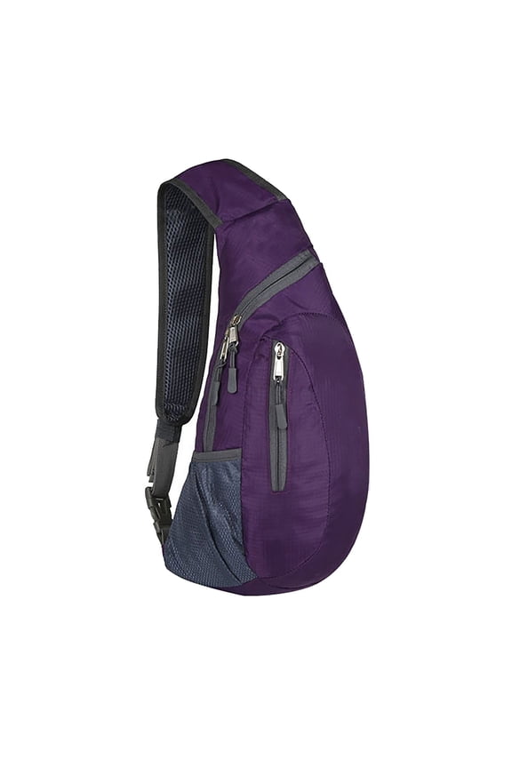 Small Sling Bag Lightweight Crossbody Backpack for Men Women Shoulder Sports and Outdoor Solid Color Zipper Foldable Chest Bags