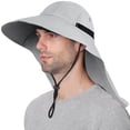 thumbnail image 1 of JAHH Sun Visor Hat for Men Basic Spring Summer Cap Outdoor Men with Caps Wide Brim Fishing Neck Vented Performance Hats Drawstring Design, 1 of 8