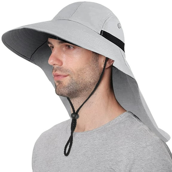 JAHH Sun Visor Hat for Men Basic Spring Summer Cap Outdoor Men with Caps Wide Brim Fishing Neck Vented Performance Hats Drawstring Design