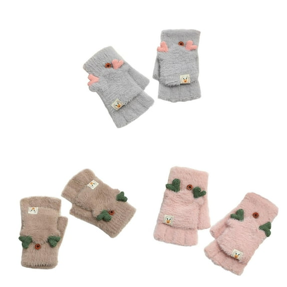 JAHH Thermal Insulation Plus Velvet Thickened Gloves for Women and Men Autumn Winter Warm Knitted Convertible Mittens Warm Pattern Adult Glove Christmas season Thanksgiving