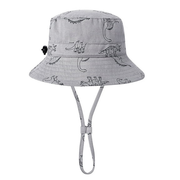 JAHH Toddler Fisherman Hat Adjustable Sun Visor Bucket Hat UV Protection Lightweight Dinosaur Print Design for Outdoor Beach Swimming Summer Activities Quick-Dry Sunscreen Hat