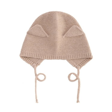 JAHH Toddler Girl Baseball Cap Wool Knitted Solid Color Knitting Baby Wool Caps Cartoon Ear Braid Ear Protection Warm Children's Hat Outwear for Soft Comfortable Breathable Hats(0-4 Years,A)