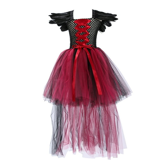 JAHH Toddler Kids Baby Girls Magnificent Witch Halloween Gown Rainbow Black, 𝐅ancy Dress Up Par𝐭y Tulle Dress with Cape, Princess 𝐂ostume Outfit