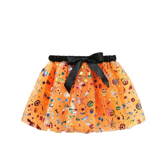 JAHH Toddler Kids Girls Halloween Tutu Skirt with Elastic Waistband 3 Layers, Ballet Princess Witch Dress Up 𝐂ostume for Par𝐭y, 𝐅luffy Tiered Outfit