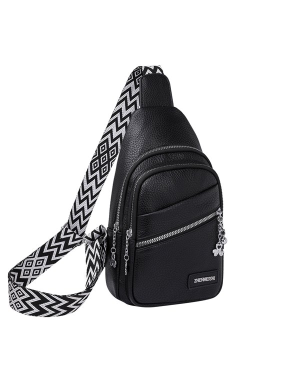 USB Charging Crossbody Bag - Women's RFID Blocking Chest Bag with Cable Management System, Large Capacity Messenger Backpack for Tech Essentials