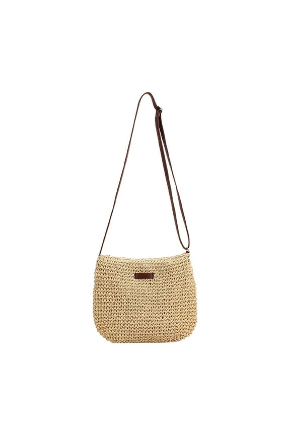 Unisex Adult Summer Crossbody Bag Beach Woven Shoulder Handbag Purse Women Men Handwoven Bags Natural Chic Large Summer Beach Tote Woven Handle Shoulder Bag