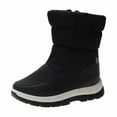 thumbnail image 1 of JAHH Winter New Thickened Big Kids Snow Boots Mid Tube Student Cotton Shoes Fashionable Children's Snow Boots Plus Velvet Thickened Waterproof Outdoor Warm Shoes(6-7 Years,Black), 1 of 3