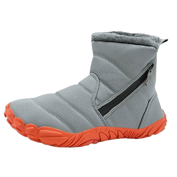 JAHH Winter Snow Boots Cotton Shoes Children's Widened Non Slip Outdoor Warm Popular Anti Slip Shoes for Kids Non Slip Unisex-Child Cold Weather Shoes Outdoor Boots(10-10.5 Years,Dark Gray)