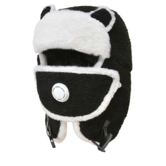 JAHH Winter Trapper Hat with Ear Flaps & Face Warmer, Windproof Thermal Ski Cap for Kids Outdoor Activities, Fleece-Lined Cold Weather Hat for Boys Girls