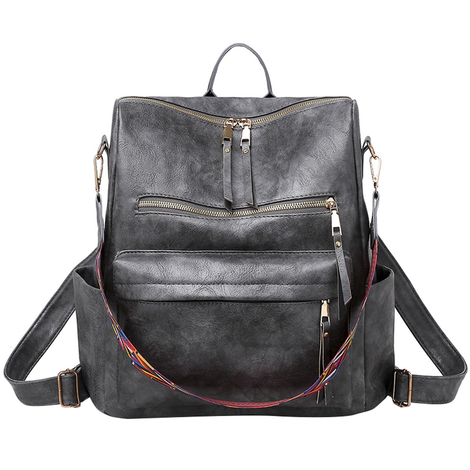 JAHH Women Backpack Fashion Leather Backpack Purse For Women Large Designer Travel Ladies Fashion Convertible College Shoulder Bags Laptop Tote