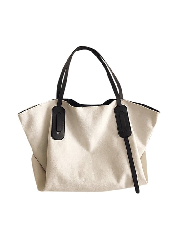 Women Canvas Shoulder Bag Handbags and Purse Cross-Body Messenger Travel mom Bags for Women's Fashion Trend Large Capacity Solid Color Canvas Handbag Shoulder Ba