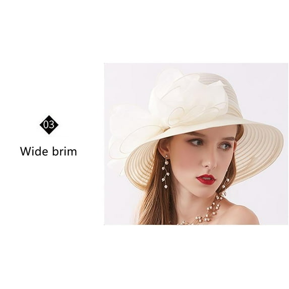 JAHH Women Cap Wide Brim Summer Sun Hat Tea Party Fascinator Women Kentucky Headwear Derby Church Hats for Cocktail Wedding