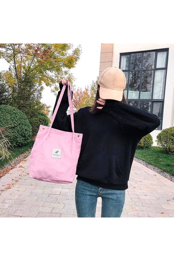 Women Corduroy Crossbody Bag Casual Zipper Tote Fashion Shoulder Handbag with Pockets Fashion Travel Shoulder Women Satchel Hand Bags