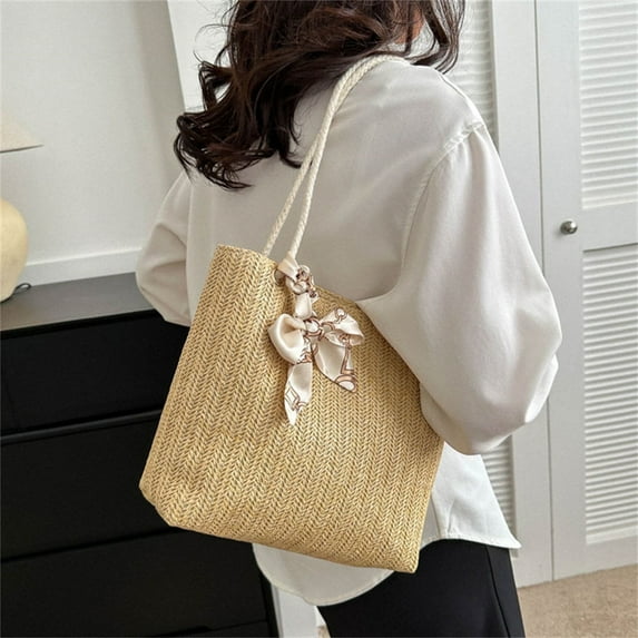 JAHH Women Fashion Beach Handbag Large Capacity Casual Top Handle Underarm Bag for Travel and Shopping Four Seasons Zipper