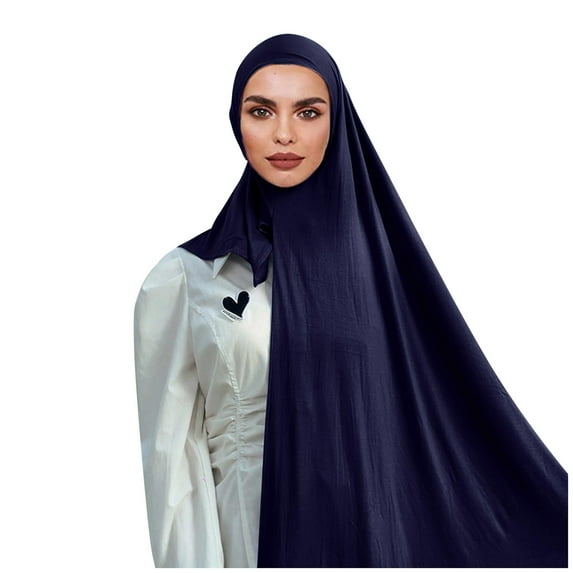 JAHH Women Fashion Head Scarfs Lightweight Longing Soft Hijab Shawl Stretch Scarves Head Solid Color Long Scarf Wrap Scarves Cotton Scarve
