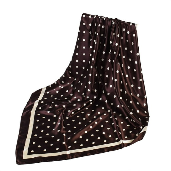 JAHH Women Fashion Polka Dots Print Satin Square Head Scarf Neck Scarves Hair Bandana Neckerchief for Girl Lightweight Hairs Scarves Spring Headband