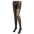 thumbnail image 1 of JAHH Women Fishnet Hollow Out Knitted Patterned Stockings Tights Vertical Pantyhose for Female Vintage Pantyhose Thin Print Mesh Heart Sock, 1 of 3