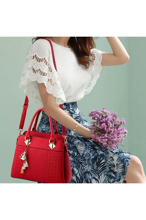 100pcs Women Genuine Leather Designer Tote Bags Purses and Handbags for Women Fashion Ladies Top Handle Shoulder Satchel Bag Four Seasons