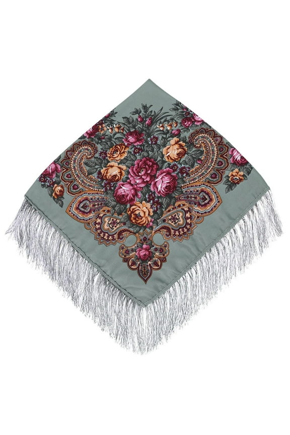Women Lady Folk-Custom Print Tassel Square Scarf Wrap Shawl Travel Scarve Tassel Scarf Cotton Large Square Shawl and Wraps Versatile Gift Fringe Boho Shawl 43inch×43inch