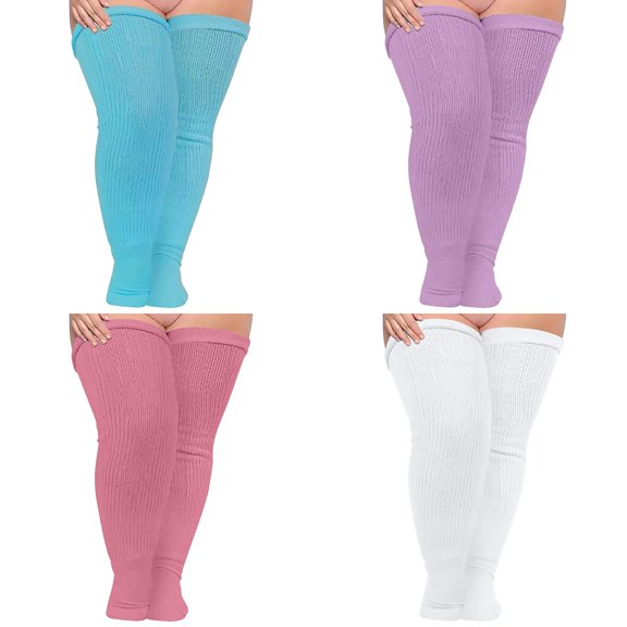 JAHH Women Plus Size Over Knee Cotton Socks Extra Long Extra Thick Thigh Socks Tall Nylon Soft Comfortable and Non-Sli Winter Fashionsocks