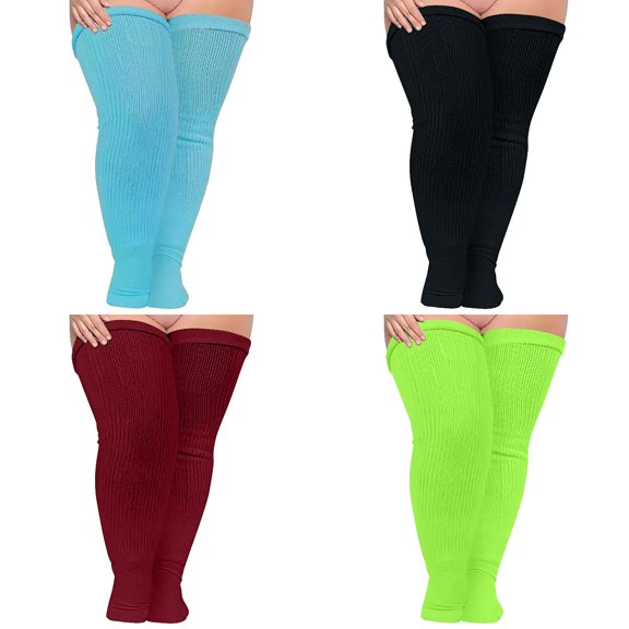 JAHH Women Plus Size Over Knee Cotton Socks Extra Long Extra Thick Thigh Socks Tall Nylon Soft Comfortable and Non-Sli Winter Fashionsocks