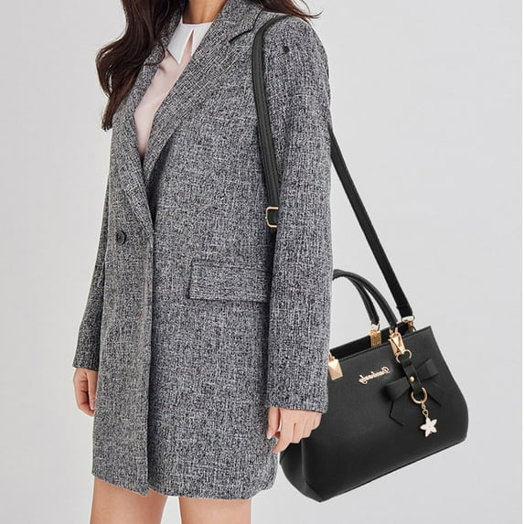 JAHH Women Purses and Handbags Fashion Tote Bag Shoulder Bags Top Handle Satchel Purses Washed Synthetic Leather Handbag 100pcs