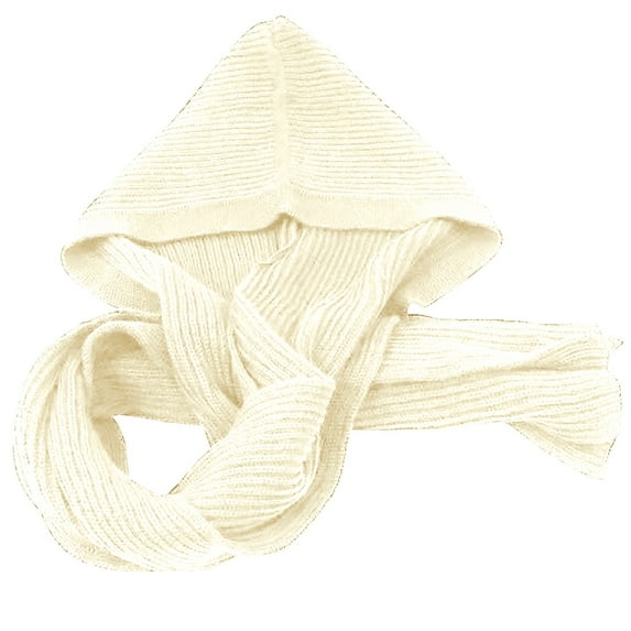 JAHH Women Winter Crochet Knit Hood for Scarf Outdoor Windproof Thick Warm Long Shawl Wrap Solid Color Earflap Hat Neck Neckwarmer