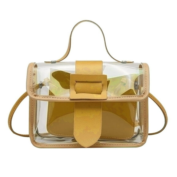 JAHH Women and Teen Girls Clear Bag Stadium Approved TPU Clear Purses Inside Pocket Crossbody Handbags Adjustable Strap for Concert Sporting Events