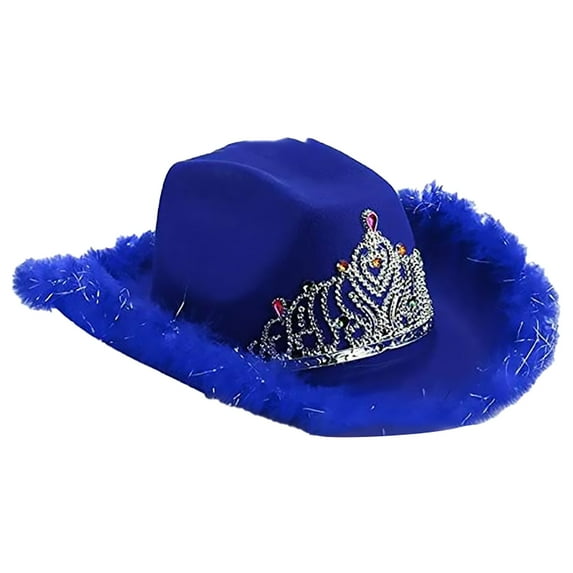 JAHH Women's Hat Autumn Winter Women's Sequin Crown Unisex Western Cowboy CapFancy Dress Dance Party Hats Gifts for Ladies