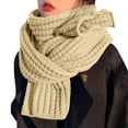 thumbnail image 1 of JAHH Women's Solid Color Knitted Wool Scarf Autumn Winter Ladies Scarfs Soft Warm Knit Shawl Wrap for Women Men Ladies Winter Warmer Cold Chilly Weather, 1 of 5
