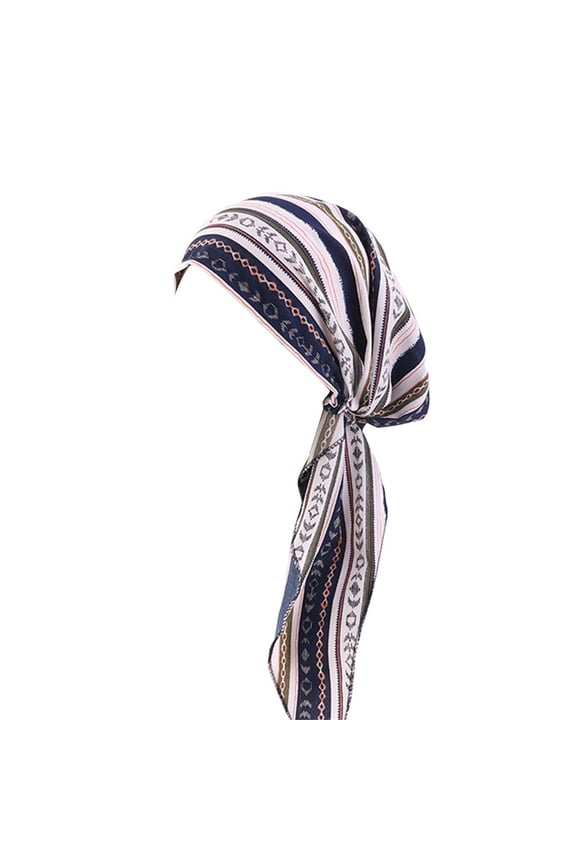Womens Summer Printing Drape Headscarf Cap Ethnic Wind Binding Hair Protection Headwear Elastic Turbans for Women Long Hair Head Scarf Headwraps Cancer Printing Hat