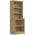 thumbnail image 1 of VAUXHILL & CO. Halston Multi-Depth Bookcase, Adjustable Storage Shelving Unit, Oak, 1 of 11