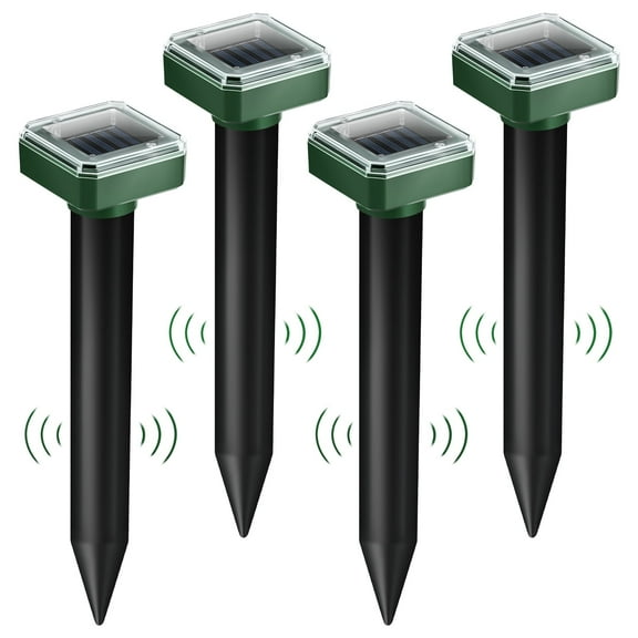 JAHY2TECH 4Pack Mole Repellent for Lawns Ultrasonic Solar Powered Waterproof Vole Gopher Repellent for Garden and Yard