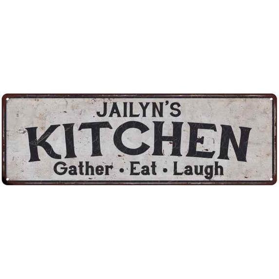 JAILYN's Kitchen Rustic Chic Decor Gift 8x24 Sign 108240051643