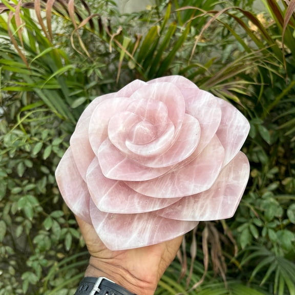 JAIPURCRYSTALCARE Hand-Carved Pink Rose Quartz Decorative Stone (6.8 lb) Pure Stone for Reiki & Home Decor Gift of Love