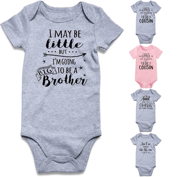 JAJAHO Baby Bodysuits For Boys Girls Letter Graphic Short Sleeve Infant Rompers 0-18M