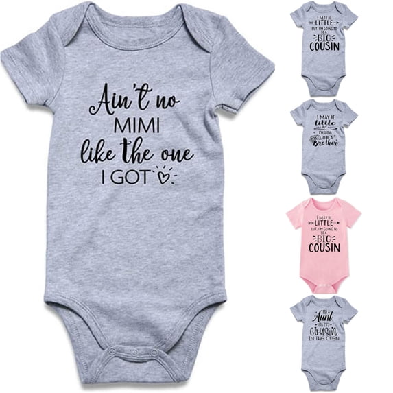 JAJAHO Baby Bodysuits For Boys Girls Letter Graphic Short Sleeve Infant Rompers 0-18M
