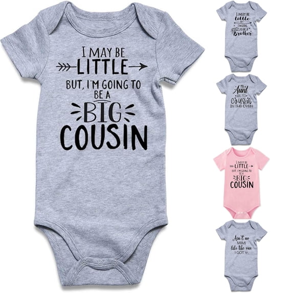 JAJAHO Baby Bodysuits For Boys Girls Letter Graphic Short Sleeve Infant Rompers 0-18M