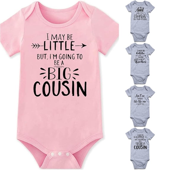 JAJAHO Baby Bodysuits For Boys Girls Letter Graphic Short Sleeve Infant Rompers 0-18M