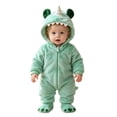 thumbnail image 1 of JAJAHO Baby Boy Girl Cartoon Dinosaur Onesie Flannel Long Sleeve Jumpsuits With Sock Shoes 2 Piece Set 1-9M, 1 of 9
