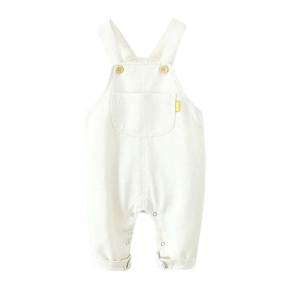 JAJAHO Baby Boy Girls Overalls Jeans Soft Toddler Jumpsuit Overall Loose Fit Straight Leg Denim Pants Comfortable Playwear Ages 0-3 Years Cozy Trousers