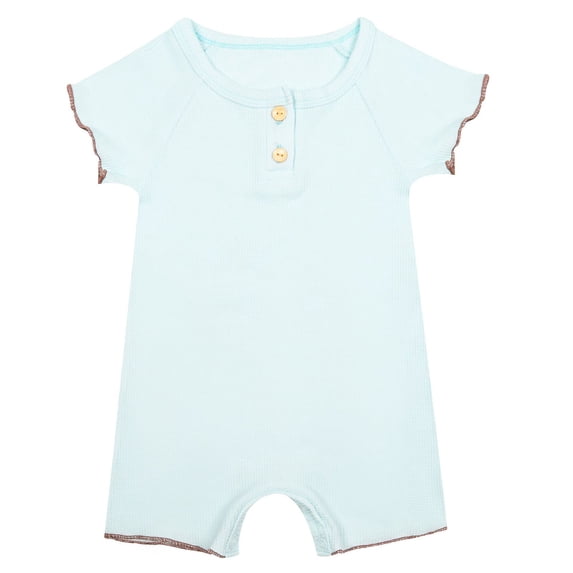 JAJAHO Baby Boys Girls Bodysuits Soft Short Sleeve Henley Romper Casual Outfit For Infants 0-24 Months Summer Comfortable Daily Wear Cute Onesie