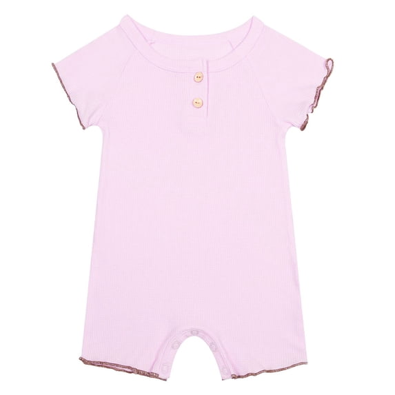 JAJAHO Baby Boys Girls Bodysuits Soft Short Sleeve Henley Romper Casual Outfit For Infants 0-24 Months Summer Comfortable Daily Wear Lovely Onesie