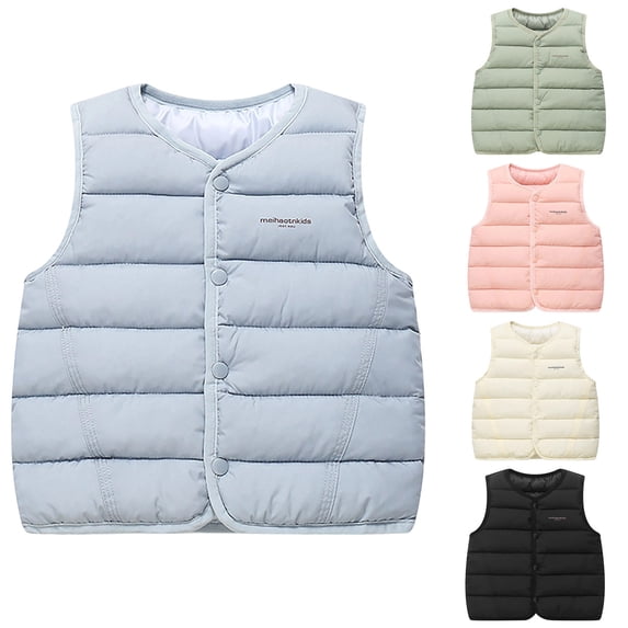 JAJAHO Baby Boys Girls Puffer Vest Toddler Winter Lightweight Sleeveless Button Up Quilted Jacket 6M-6Y