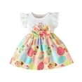 thumbnail image 1 of JAJAHO Baby Girl Clothes Toddler Dress Easter Bunny Print Ruffle Short Sleeve Holiday Dress For 3M-3Y Versatile Dresses, 1 of 8