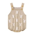 thumbnail image 1 of JAJAHO Baby Girls Easter Bunny Bodysuit Adjustable Straps Knitted Cute Rabbit Design Summer Toddler Girl Romper Clothes 0-18M Comfortable Onesie, 1 of 4