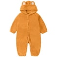 thumbnail image 1 of JAJAHO Baby Girls Snowsuits Winter Fuzzy Warm Jumpsuit Playwear Soft Ears Hooded Long Sleeve Romper For Toddlers Kids Comfortable Clothes Cozy One-Pieces, 1 of 9