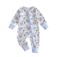 thumbnail image 1 of JAJAHO Baby Jumpsuits Boys Girls Easter Bunny Printed Long Sleeve Zipper Lightweight Romper 0-12M Soft Onesie, 1 of 8
