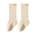 thumbnail image 1 of JAJAHO Baby Mid-Calf Socks Toddler Girls Lettuce Trim Stockings Soft Stretchy Solid Color Socks 0-24M Versatile Sock, 1 of 5